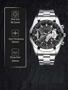 2件套 时尚商务男童手表 | 石英机芯 | 日历显示 | 周年纪念日、父亲节、生日、节日礼物（男童适用） - 彩色 - 查看 12