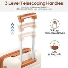 UKEIN Luggage Sets 3 Piece, PC Hardside Carry On Suitcase With Spinner Wheel TSA Lock, Suitcase Set For Women Men - Màu be - Xem 6