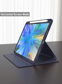 360° Rotating Protective Case With Pencil Holder Compatible With Ipad 5/6/7/8/9/10/11, Mini 6/7, Air 1/2/3/4/5, 11" (M2)/11" (M3)/13" (M2)/13" (M3) Pro 12.9" (3rd/4th/5th/6th Gen) - Blue - Navy Blue - View 5