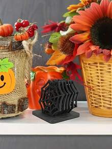 7 piezas Posavasos con diseño de telaraña, posavasos huecos con aislamiento térmico anticalentamiento, adecuados para restaurantes, salas de estar, decoración de escritorio del hogar, fiestas festivas, decoración de mesa, decoraciones de Halloween, suministros para fiestas, accesorios de cocina