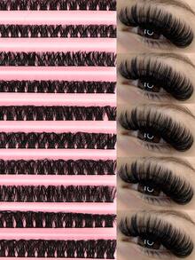 200 Stück D-Curl DIY Cluster Wimpern, natürlich weich, segmentierte Wimpernverlängerungen Make-up, für den perfekten fließenden Look, natürliches Aussehen, gemischte Länge 6-15 mm, anfängerfreundlich und wiederverwendbare Wimperncluster, Wimperncluster, Einzelwimpern, Wimpern, Falsche Wimpern