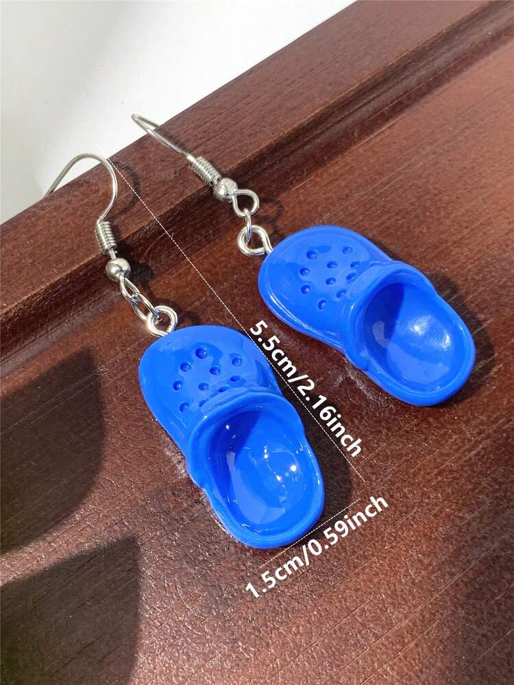 1 对逼真的卡通镂空木屐风格耳环，可爱创意耳环适合日常佩戴，男女通用 - 洞洞鞋耳環 - 查看 2