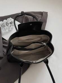 时尚心形小包吊坠，复古腋下包，独特单肩包，手提包 - 黑色 - 查看 5