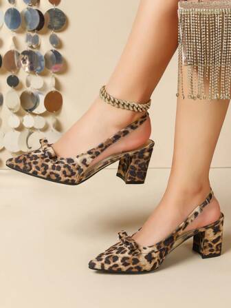 女士网眼波尔卡圆点蝴蝶结装饰高跟鞋，百搭