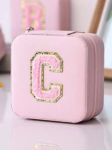 1 Stück Schmuckkasten (A-Z Buchstaben) Schmuckkasten, Aufbewahrungsbox, Schmuckablage, Ohrring Halskette Aufbewahrungsregal, Aufbewahrungsschale, tragbarer Reise-Schmuckkasten, saisonale Aufbewahrung für Herbst/Winter, Ring Ohrring Halskette Aufbewahrungsbox, Präsentationsständer - Geeignet als Geschenkbox für Mädchen und Damen, Halloween Geschenkbox, Weihnachtsgeschenkbox