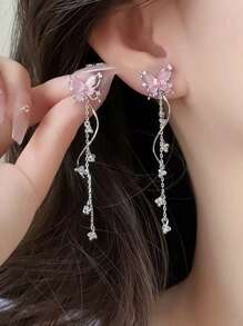 2 件百合花和叶子串珠流苏耳环，波西米亚风格树脂耳环，多种颜色可选，适合女性日常佩戴、约会、派对、海滩度假、珠宝礼物 - 彩色 - 查看 2