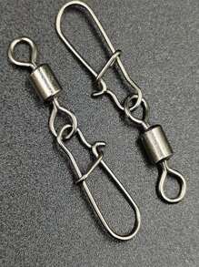 50个美式加强型弹簧转环2#4#6#8#10#12#14#鱼饵强力弹簧钩连接器钓鱼配件工具 - 銀色 - 查看 2