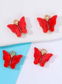 10pcs/Pack Random Color Acrylic Butterfly Pendant Charms, DIY Craft Supplies For Earrings, Necklaces, Keychains, Bracelets