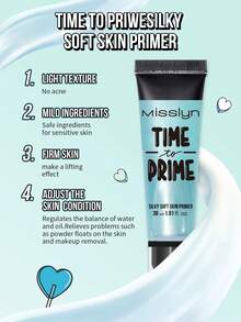 MISSLYN-TIME TO SILKY HYDRATING SKIN PRIMER 30ml, Face Makeup,For Smoothing Skin & Gripping Makeup, Moisturizes , Brand Beauty Makeup, Face Paint Cosmetic, For Women & Girls, Perfect For Winter, Ideal For Y2K, Fancy Fashion, Suitable For Birthday, Best Gift, Valentine's Day Gifts, Party Ready, New Year Gift, Best Color,Vegan & Cruelty-Free - Blue - View 5