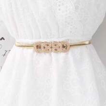 Multineos Comercial Women's Elastic Metal Belt Buckle Model Fashion Blogger - 金色 - 查看 10