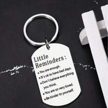 1 Piece Stainless Steel Military Badge, Engraved Little Reminders Inspirational English Keychain, Christmas Halloween Birthday Gift For Husband, Wife, Driver, Colleague, Boss, Friend