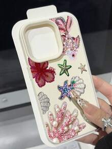 1pc Fashionable Spaceship & Star Collage Pattern Waterproof, Shockproof, Anti-Slip Soft Phone Case Compatible With Apple And Phones - Multicolor - View 3