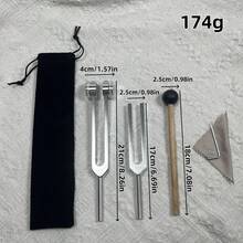 4 Sizes Aluminum Tuning Forks Set With Pouch, Frequency Relaxation Device, Volume Standard - Multicolor - View 8