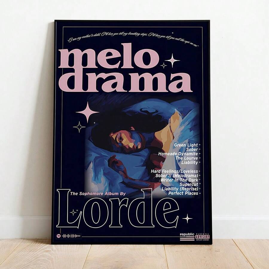 1 件 Lorde 海报印刷品 _ 艺术家海报 _ 流行音乐礼品 _ 流行音乐海报印刷品帆布画房间装饰墙面艺术客厅装饰办公室装饰卧室装饰厨房装饰浴室装饰墙面装饰家居装饰海报无框