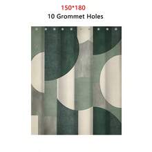 1 件绿色抽象几何图案印花奢华浪漫主题防水浴室窗帘，带 12 个挂钩的隔断帘，涤纶面料，可机洗，适用于酒店公寓浴室装饰，家居浴室配件，可作为礼物赠送，尺寸选项：35 英寸 X 70 英寸、47 英寸 X 70 英寸、59 英寸 X 70 英寸、70 英寸 X 70 英寸秋季装饰返校