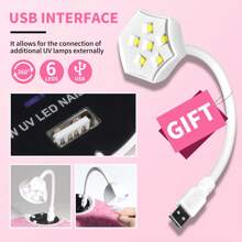 UV LED Nail Lamp, Gel Nail Curing Lamp With USB Port, Professional Gel Nail Dryer With 4 Timer Settings, Sparkling Diamond Curing Light For Nail Salon And Home Use, Suitable As Thanksgiving, Valentine's Day, Birthday, Christmas Gift - View 5