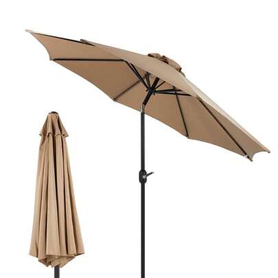 Outdoor Sunshade Courtyard Balcony Folding Umbrella Leisure Straight Pole Umbrella