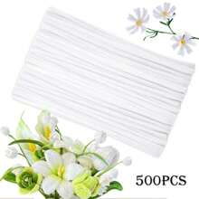 散装纯白色毛根清洁条：500/501/1000/1500 根装，附带分步视频教程，是工艺品制作、毛绒玩具制作、冬季主题装饰、大型 DIY 项目（雪尼尔绒条）、情人节派对装饰和创意学习的理想之选。