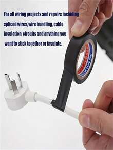 1 卷 PVC 电气绝缘胶带 - 强力粘合、耐热、耐候、防水，适用于接线、球拍握把和家用 - 黑色 - 查看 6