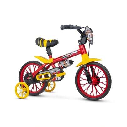 BICICLETA ARO 12 MOTOR X NATHOR A PARTIR DE 3 ANOS COM RODINHAS