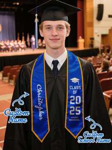 1pc Custom Graduation - Personalize Your Graduation Day! | Single Graduate, Entire Outfit, Name Or Background On | Teacher Appreciation, Graduation Decorations, Customized Text And Photo , High School & College Grad Academic Dress | Graduation Gift & Celebration Essential | Perfect Gift For Classmates, Friends, Family, And Graduates