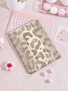 Dark Pink Glitter Leopard IPad Case Compatible With Apple IPad Air 11 (2025 M2) / IPad 11th Gen 11" (A16 2025) / IPad 10th Gen 10.9" - Cute Protective Cover With Pencil Holder, Trifold Stand, Auto Sleep/Wake, Lightweight Shockproof - Pastel Colors For Girls & Creatives - Multicolor - View 9