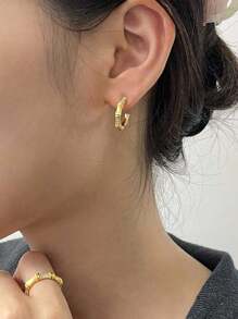 1 Pair Delicate Luxury Brushed Bamboo Earrings S925 Sterling Silver For Women Fine Jewelry Gifts Party Gifts Birthday Gifts Dating Essentials