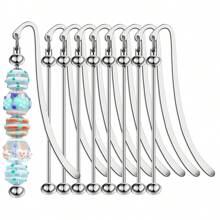 8pcs Beaded Bookmarks, Decorative Handmade Beaded Bookmark Pendant Hanging Rope DIY Craft For Office, Home, Book Lovers, Students, Teachers
