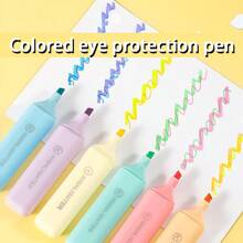 6-Piece Fluorescent Highlighter & Marker Set | Pastel Macaron Hues | Smooth-Flowing For Drawing, Marking & Note-Taking | Vibrant & Soft Colors For School, Office & Creative Use,For School Supplies,Back To School