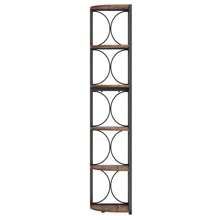Tribesigns Industrial Corner Bookshelf, 6-Tier Rustic Bookcase, 67 Inch Tall Bookcase Storage Rack With Open Storage Shelf , Freestanding Shelving Unit For Living Room, Home Office, Kitchen, Brown And Black