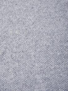 男士休闲宽松通勤简约纯色百搭Polo领V领修身轻薄长袖套头毛衣，秋冬款 - 灰色 - 查看 7