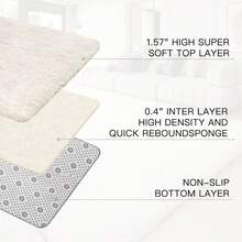 Sour Lemon Rugs Living Room 200x300cm, Grey Area Rugs For Bedroom, Washable Anti Slip Extra Large Shaggy Soft Rug Fluffy Modern Floor Carpets Mat Beside Carpet, Long Runner Rug For Hallway - Ngà voi - Xem 5