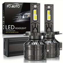 TOAUTO 2 件装 200W 45000LM H1 H4 H3 H7 H11 HB3 HB4 HIR2 汽车 LED 大灯 CANBUS 无故障 6000K 亮度