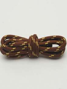120cm Dual-Color Diagonal Striped Round Shoelaces, Suitable For Outdoor, Travel, Hiking Shoes, Boots, Chunky Sneakers