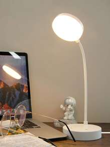 1 Pieza Lámpara De Mesa Led, Luz De Lectura Alimentada Por Usb, Brillo Ajustable Continuamente Luz De Noche Decorativa