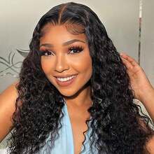 HD Glueless Wigs Human Hair Pre Plucked Pre Cut Bob 5x5, #1B Natural Black 200% Density Hairline Curly Bob Wig Human Hair, Wear And Go Deep Wave Human Hair Lace Wigs For Women - Natural Black - 查看 4