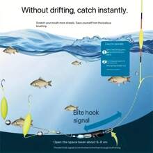 Reverse Bottom Line Double Hook Finished Product, European Carp Hook Reverse Bottom Line Hook Tube With Attached Iseama Fish Hook, Paired With Pop-Up Bait Blocks, Grass-Type Keiryu Carp Fishing Gear, Bait Equipment, Fishing Tackle Accessories.