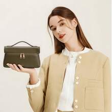 Summer Beach Travel Y2K Commuter Shoulder Crossbody Lunch Box Bag, Elegant Silky Leather Shoulder Bag, New Lightweight Multipurpose Handbag For Women, Suitable For Elegant Work, Travel, Business, Large Capacity For Cosmetics - Green - View 5