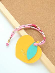 1 pieza Llavero personalizado con iniciales y forma de fruta con cuerda de satén colorida, monograma dorado personalizado de cereza como accesorio para bolsas, llavero personalizado y lindo en forma de manzana, melocotón, limón, mango, pera como accesorios para bolsos, regalo para mujer para boda o San Valentín - Multicolor - Ver 34