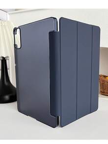 1pc Acrylic Black 3-Fold Stand Protective Case With Pen Slot, Soft Edge Anti-Fall, Acrylic Back Anti-Bending, Sleep/Wake Function, Suitable For IPad Mini6/Mini7/9.7/10.2/10.5/Air4/Air5/10.9inch/Pro11inch, Comes With 1 Sticker For DIY