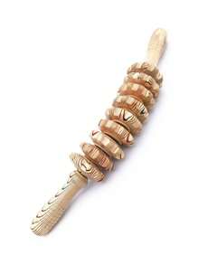 1 peça de bastão de massagem de madeira de lótus com 12 rodas para exercícios em casa e ao ar livre, Meridian Health Care, acessórios de academia com rolo muscular