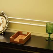 Rosewood Country Style Wooden Napkin Holder, Suitable For Napkins And Small Items, Desktop Storage Box, Picnic Napkin Holder, Home Decor