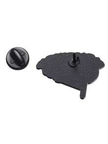 1 件大脑表情包徽章 - $Tick 人物手持大脑卡通 - “请使用它”讽刺别针，适合教师和科学迷 - 黑與白 - 查看 4