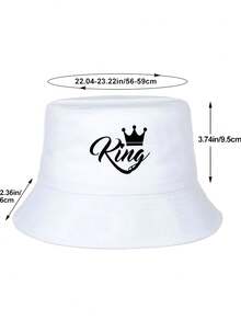 Versatile! Black & White Blend Bucket Hat, Abstract N Letter Print, Practical Casual Golf Cap For Sun Protection - Multicolor - View 2