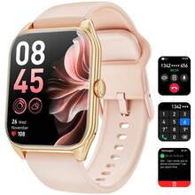 Hwagol Reloj inteligente de 1.95 pulgadas para mujeres y hombres, rastreador de fitness con llamadas Bluetooth, monitor de frecuencia cardíaca/sueño, podómetro con múltiples modos deportivos, personalización de fondo de pantalla, compatible con Android e iOS, batería de 300mAh - Multicolor - Ver 3