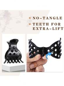 6 件发根提升夹，用于发型配件，卷发，无折痕，发根提升夹，适合浓密自然卷发发饰女爪夹秋季配饰秋冬发夹，适合度假装扮女士 - 彩色 - 查看 11