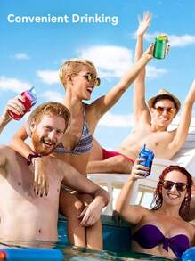 Reusable Soda Can Lids With Straw-Leakproof Silicone Covers For Cans, Airtight Seal, Prevents Spills, Fits Standard Cans|Portable Drink Accessories For Travel, Picnic, Outdoors(1PC,Color Random)