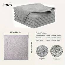 Bộ 10/5/1 khăn lau siêu thấm hút bằng sợi microfiber, màu ngẫu nhiên - Khăn dày, nhanh khô làm từ sợi than tre, khăn lau kính, thích hợp cho các cửa hàng sửa chữa ô tô, khách sạn, nhà hàng. - màu đen - Xem 2