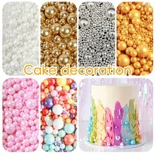 85g/3oz Cake Decoration Sprinkles , Golden Pearl Candy Available In Various Sizes, Are The Ideal Choice For Birthday Cakes, Muffins, Ice Cream, And Dessert Table Decorations. Suitable For Christmas, Wedding Parties, And Birthday Parties - Multicolor - View 1