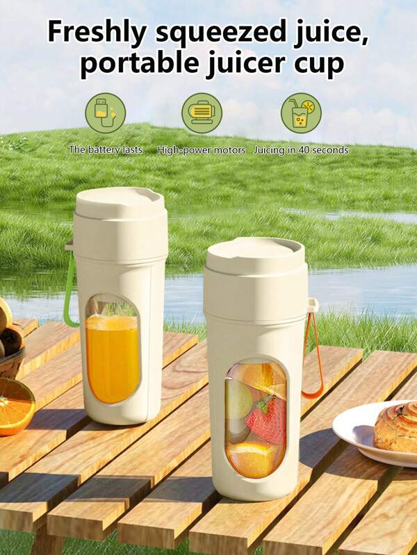 450ml Frullatore portatile con 12 lame, tazza mini per succhi di frutta ricaricabile USB con doppia tazza, frullatore senza fili per frullati di frutta, verdure e frappè - per uso domestico e all'aperto